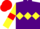 Purple, Yellow triple diamond, Yellow sleeves, Red armlets, Red cap