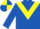 ROYAL BLUE, yellow chevron, yellow armlet, quartered cap