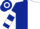 DARK BLUE and WHITE (halved), hooped sleeves and cap