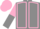 Grey, Pink seams, Pink and Grey halved sleeves, Pink cap