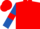 Red, royal blue sleeves, red armlets