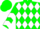 Green, White Diamonds, White Chevrons on Sleeves, Green Cap