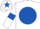 White, Royal Blue disc, armlets and star on cap