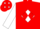 Red, Red 'MAJ' on White Diamond, Red Diamonds on White Sleeves