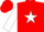 Red and Blue Halves, White Star, White Sleeves