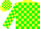 Yellow, Green Blocks, Black Emblem on Green Block