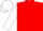 Red, White O's, White Bars on Sleeves, White Cap