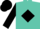 Turquoise, Black Diamond Frame, Black Bars on Sleeves, Black Cap