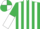 Emerald Green and White stripes, halved sleeves, quartered cap