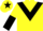 Yellow, Black chevron, Yellow and Black halved sleeves, Yellow cap, Black star