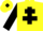Yellow, Black Cross of Lorraine, sleeves and diamond on cap