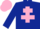 DARK BLUE, pink cross of lorraine, pink cap