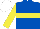Royal Blue, Yellow hoop and sleeves, White cap
