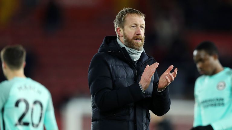 Graham Potter celebrates a hard-earned point