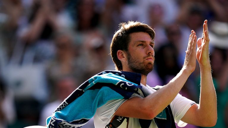 Cameron Norrie following defeat in the Gentlemen's Singles Semi Final against Novak Djokovic on day twelve of the 2022 Wimbledon Championships at the All England Lawn Tennis and Croquet Club, Wimbledon. Picture date: Friday July 8, 2022.