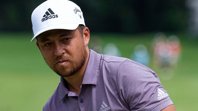 Xander Schauffele watches his shot on the seventh green during the first round of the Tour Championship golf tournament at East Lake Golf Club, Thursday, Aug. 25, 2022, in Atlanta. (AP Photo/Steve Helber) 