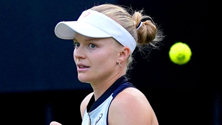 Harriet Dart reacts during her Women's Singles match against Jodie Burrage on day two of the Rothesay Classic Birmingham at Edgbaston Priory Club. Picture date: Tuesday June 20, 2023.