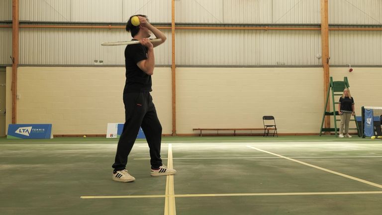 Blind tennis courts have a tactile floor, allowing players to navigate 