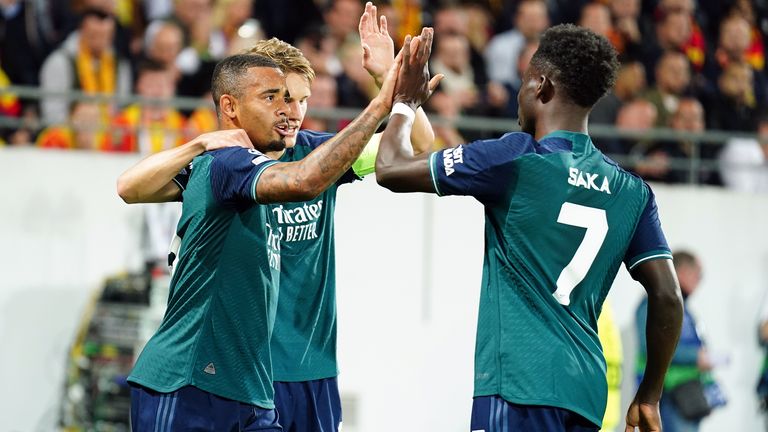 Gabriel Jesus celebrates the opener