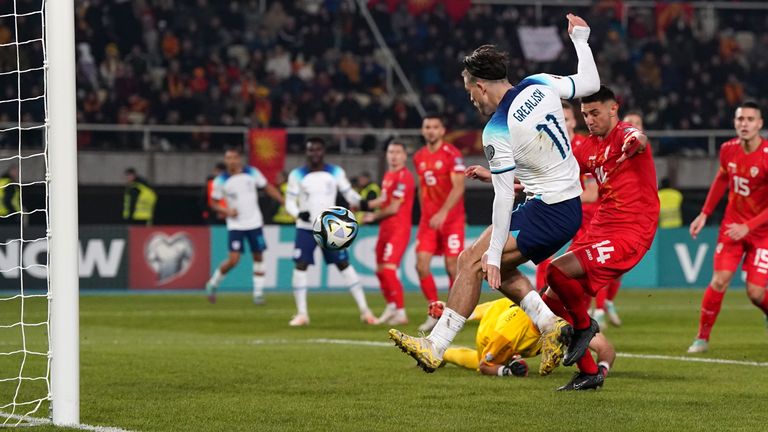 Jack Grealish&#39;s goal for England against North Macedonia was ruled out for offside