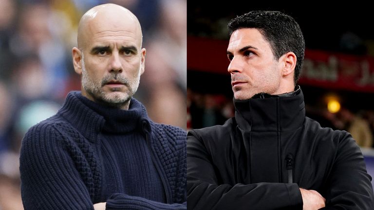 Pep Guardiola and Mikel Arteta