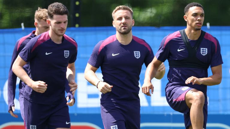 Luke Shaw, England training