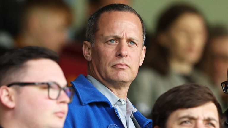 MOTHERWELL, SCOTLAND - APRIL 13: Former Netflix Vice President and potential Motherwell Investor Erik Barmack  watches on during a cinch Premiership match between Motherwell and Hibernian at Fir Park, on April 13, 2024, in Motherwell, Scotland. (Photo by Ross MacDonald / SNS Group)