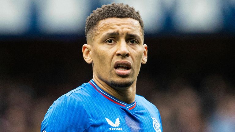 GLASGOW, SCOTLAND - MAY 05: Rangers&#39; James Tavernier during a cinch Premiership match between Rangers and Kilmarnock at Ibrox Stadium, on May 05, 2024, in Glasgow, Scotland. (Photo by Alan Harvey / SNS Group)