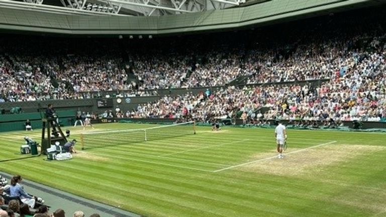 The view from the commentary box of the men&#39;s singles final