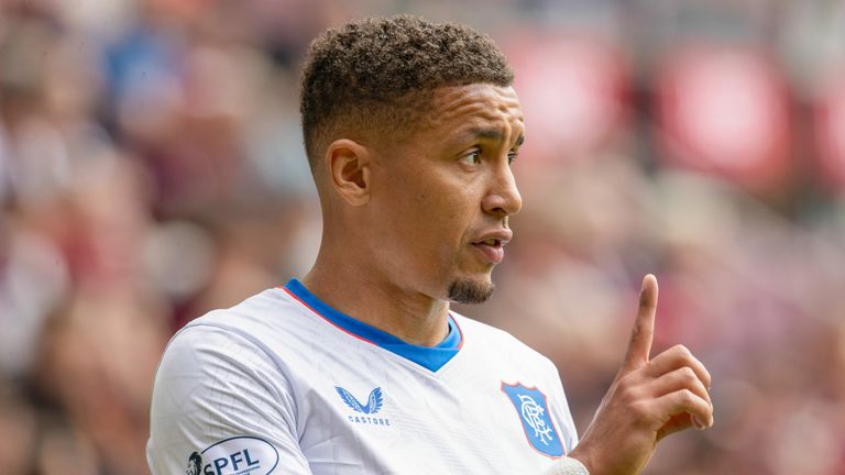 EDINBURGH, SCOTLAND - AUGUST 03: Rangers&#39; James Tavernier during a William Hill Premiership match between Heart of Midlothian and Rangers at Tynecastle Park, on August 03, 2024, in Edinburgh, Scotland. (Photo by Alan Harvey / SNS Group)