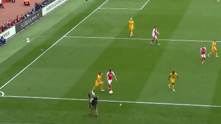 Rice clearly kicks the ball away from Joel Veltman...