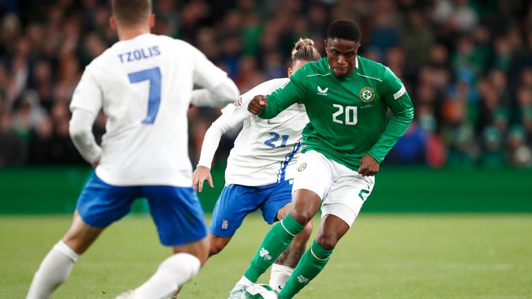 Republic of Ireland&#39;s Chiedozie Ogbene came close to giving his side the lead