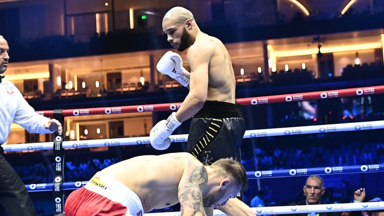 RIYADH SEASON .FIGHT NIGHT.THE KINGDOM CITY,.BOULEVARD CITY.RIYADH.PIC CHRIS DEAN/BOXXER.IBO WORLD MIDDLEWEIGHT CHAMPIONSHIP.CHRIS EUBANK JR AND KAMIL SZEREMETA