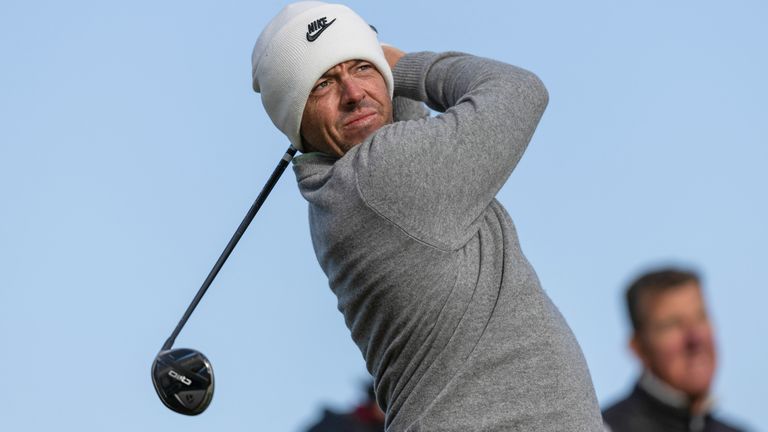 Rory McIlroy of Northern Ireland during a practice day ahead of the Alfred Dunhill Links Championship at the Old Course, on October 02, 2024, in St. Andrews, Scotland. (Photo by Ross Parker / SNS Group)