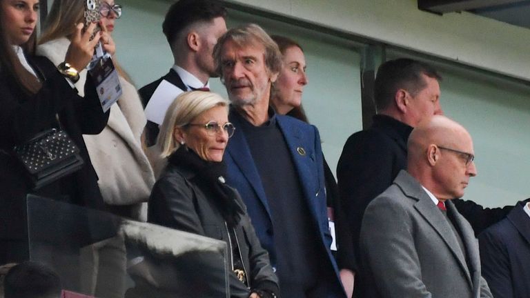 Manchester United part-owner Sir Jim Ratcliffe was at Villa Park