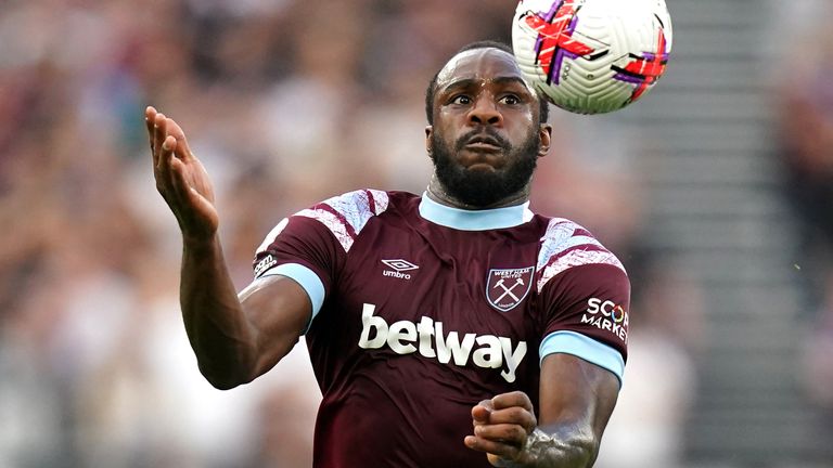 West Ham United's Michail Antonio in action against Manchester United in 2023 (File pic)