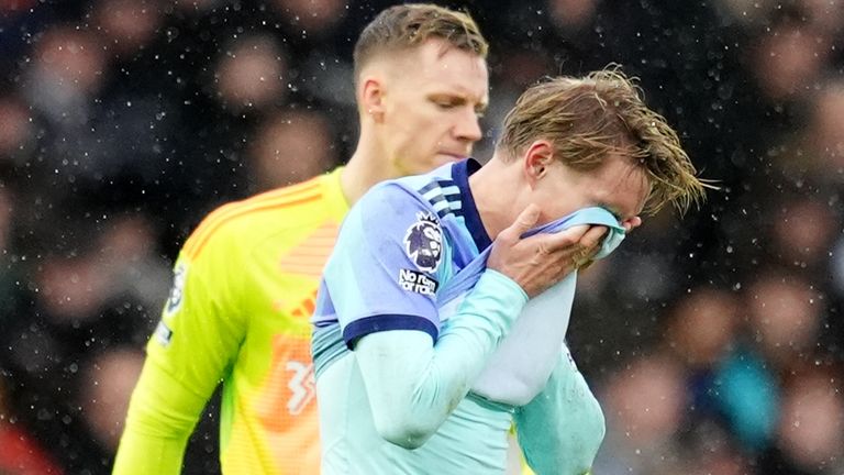 Martin Odegaard against Fulham