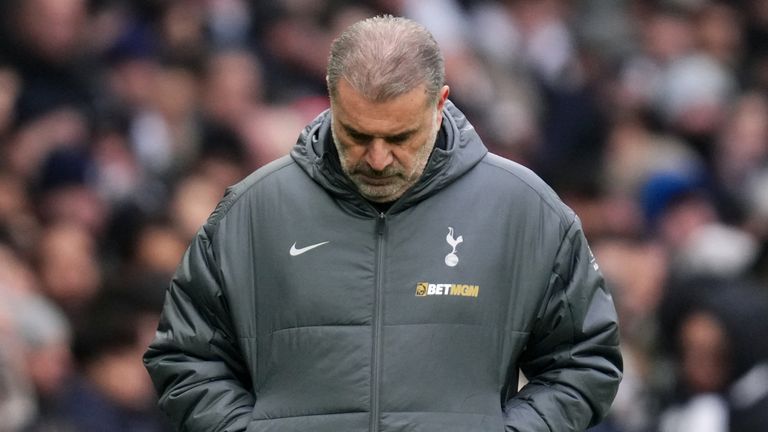 Tottenham Hotspur manager Ange Postecoglou during the Premier League match against Newcastle United