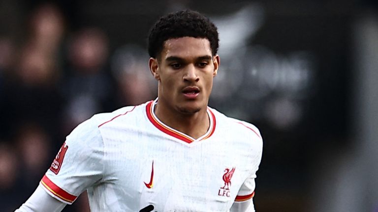 Jarell Quansah in action for Liverpool against Plymouth in the FA Cup