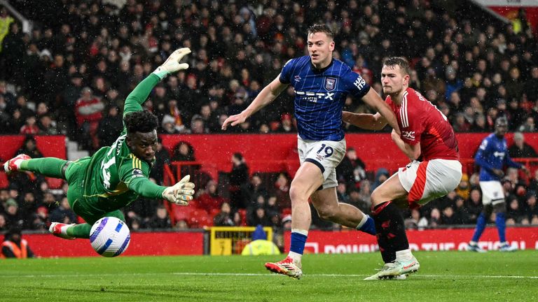 Jaden Philogene's cross beats Andre Onana as Ipswich equalise at Old Trafford