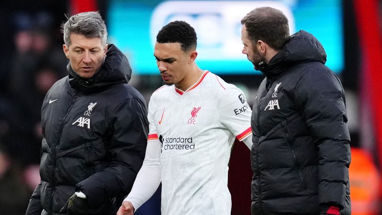 Trent Alexander-Arnold was forced off through injury