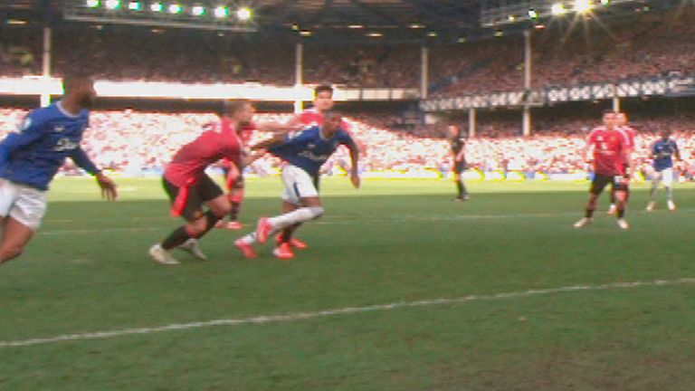 Matthijs de Ligt appears to pull Ashley Young's shirt