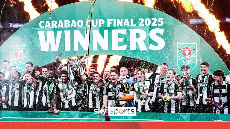 Watch Newcastle celebrate their Carabao Cup success with an open-top bus parade through the city.