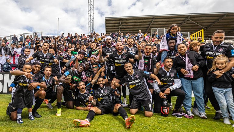 Portuguese club Casa Pia celebrating promotion