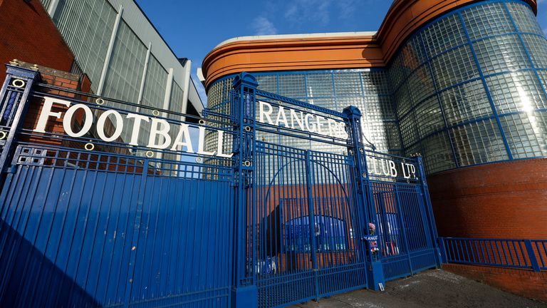 GLASGOW, SCOTLAND - APRIL 23: A general view of Ibrox Stadium, on April 23, 2025, in Glasgow, Scotland.  (Photo by Craig Williamson / SNS Group)