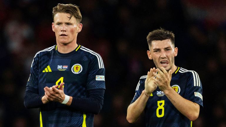 Scott McTominay (L) and Billy Gilmour (R) are on course to win the Serie A title with Napoli