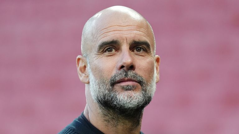 Manchester City manager Pep Guardiola after the Premier League match at Old Trafford, Manchester. Picture date: Sunday April 6, 2025.