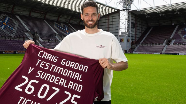 Hearts will face Gordon's former club Sunderland in his testimonial match in July 
