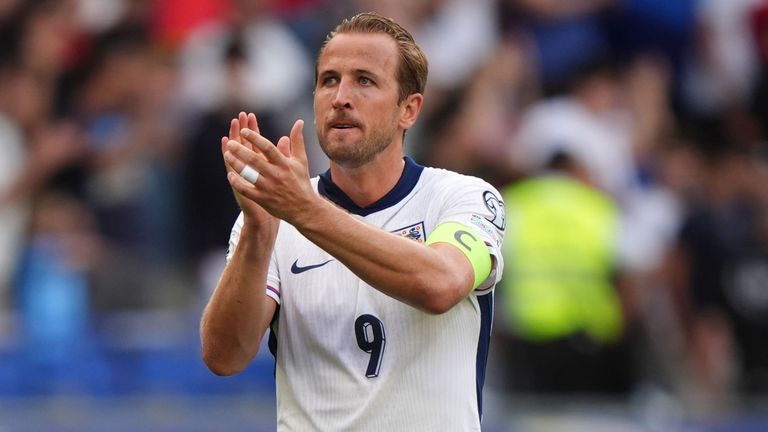 Harry Kane applauds the England fans after the 1-0 win over Andorra