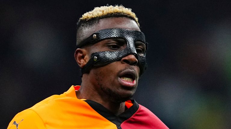 February 24 2025: Victor Osimhen // during a Turkish Super Lig game, Galatasaray vs Fenerbahce, at Rams Park, Istanbul, Turkey.